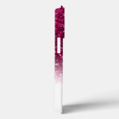 Stilvolle monogramm rosa Glitzer Name weiß Case-Mate iPhone Hülle (Rückseite / Rechts)