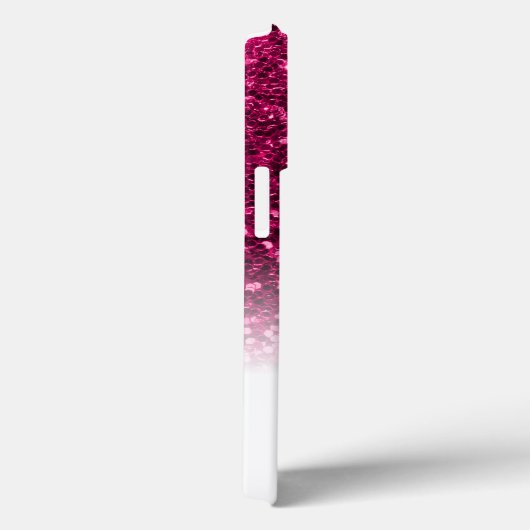 Stilvolle monogramm rosa Glitzer Name weiß Case-Mate iPhone Hülle (Rückseite / Rechts)