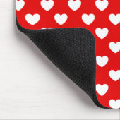 Stilvolle Monogramm Rot und Schwarz, Weiß Herz Mousepad (Ecke)