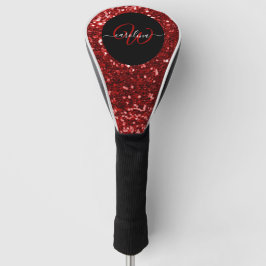 Stilvolle monogramm rote Glitzer schwarz Golf Headcover