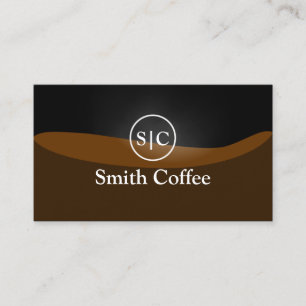 Stilvolle Monogramm-schwarzer Kaffee-Visitenkarte Visitenkarte