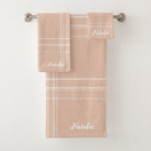 Stilvolle monogramm tartan moderne Text-Design pin Badhandtuch Set (Insitu)