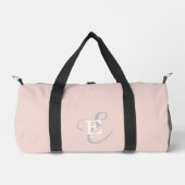 Stilvolle Monogramm Typografie Blush Pink Duffle Bag (Vorderseite)