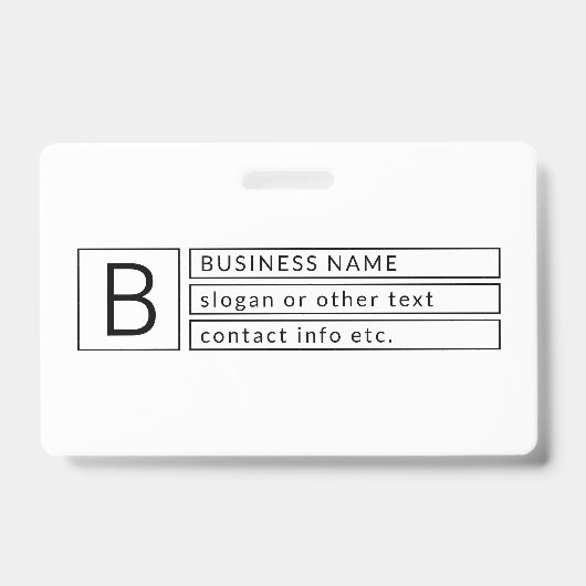 Stilvolle Monogramm und Firmenname (oder anderer T Ausweis (Vorderseite)