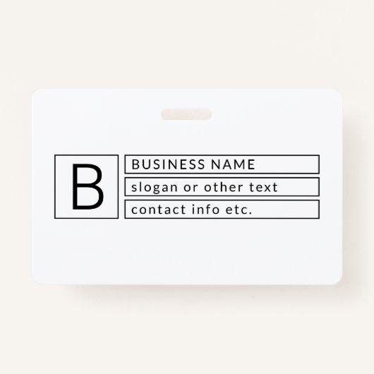 Stilvolle Monogramm und Firmenname (oder anderer T Ausweis (Vorderseite)