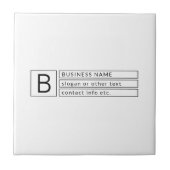 Stilvolle Monogramm und Firmenname (oder anderer T Fliese (Vorderseite)