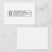 Stilvolle Monogramm und Firmenname (oder anderer T Mitteilungskarte (Vorne/Hinten)