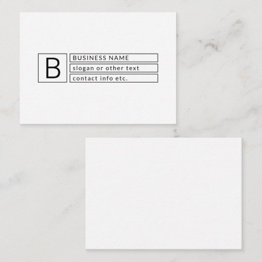 Stilvolle Monogramm und Firmenname (oder anderer T Mitteilungskarte (Vorne/Hinten)