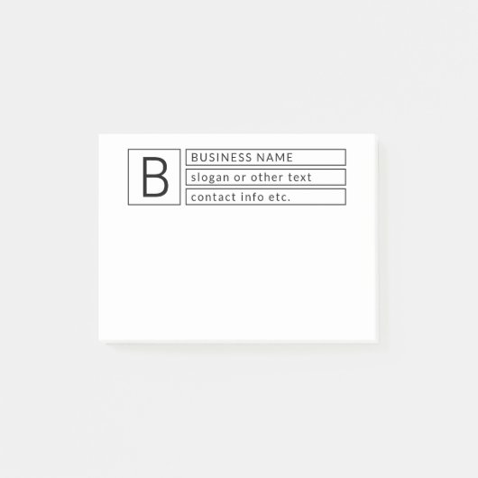 Stilvolle Monogramm und Firmenname (oder anderer T Post-it Klebezettel (Vorderseite)