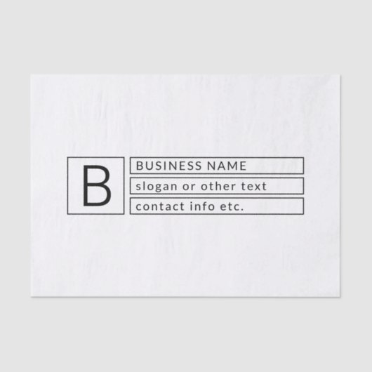 Stilvolle Monogramm und Firmenname (oder anderer T Seidenpapier (Vorderseite)