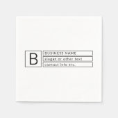 Stilvolle Monogramm und Firmenname (oder anderer T Serviette (Vorderseite)