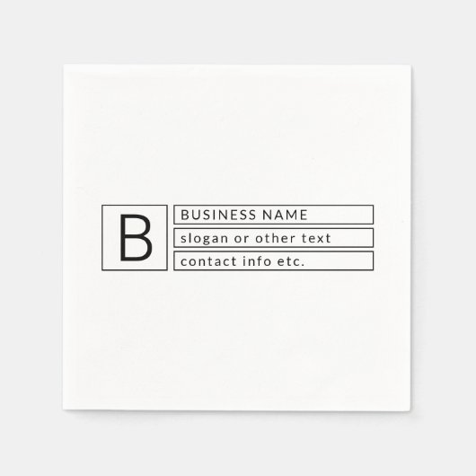 Stilvolle Monogramm und Firmenname (oder anderer T Serviette (Vorderseite)