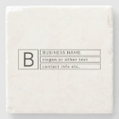 Stilvolle Monogramm und Firmenname (oder anderer T Steinuntersetzer (Vorderseite)