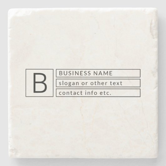 Stilvolle Monogramm und Firmenname (oder anderer T Steinuntersetzer (Vorderseite)