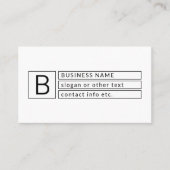 Stilvolle Monogramm und Firmenname (oder anderer T Visitenkarte (Vorderseite)