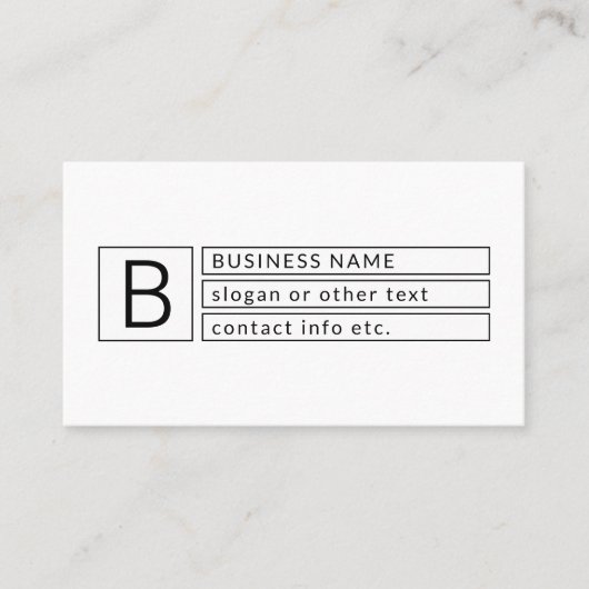 Stilvolle Monogramm und Firmenname (oder anderer T Visitenkarte (Vorderseite)