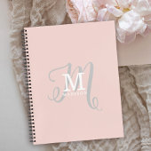Stilvolle Monogramm und Name Kalligrafie Pink Notizblock