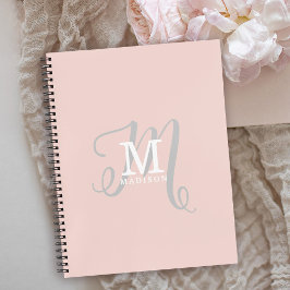 Stilvolle Monogramm und Name Kalligrafie Pink Notizblock