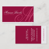 Stilvolle Monogramm-Visitenkarten Visitenkarte (Vorne/Hinten)
