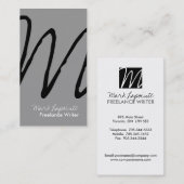 Stilvolle Monogramm-Visitenkarten Visitenkarte (Vorne/Hinten)