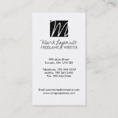 Stilvolle Monogramm-Visitenkarten Visitenkarte (Rückseite)