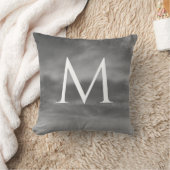 Stilvolle Monogramme Schwarz-weiß Gray Clouds Must Kissen (Decke)
