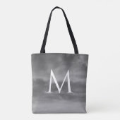 Stilvolle Monogramme Schwarz-weiß Gray Clouds Must Tasche (Rückseite)