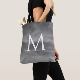 Stilvolle Monogramme Schwarz-weiß Gray Clouds Must Tasche