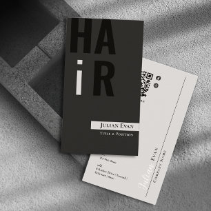 Stilvolle Monotone Hairdresser Business Card Visitenkarte