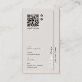 Stilvolle Monotone Hairdresser Business Card Visitenkarte (Rückseite)