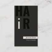 Stilvolle Monotone Hairdresser Business Card Visitenkarte (Vorderseite)
