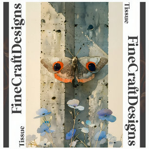 Stilvolle Moth-Blume Moderne Decoupage Right 148 Seidenpapier