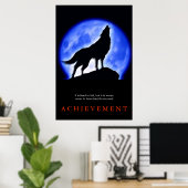 Stilvolle Motivierend Wolf Poster Print (Heimbüro)
