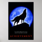 Stilvolle Motivierend Wolf Poster Print (Vorne)