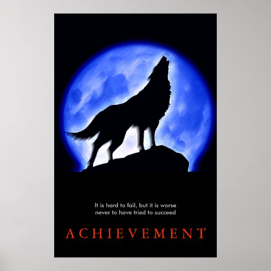 Stilvolle Motivierend Wolf Poster Print (Vorne)