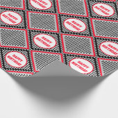 Stilvolle Motorsport Themed Black and White Karo Geschenkpapier (Ecke)
