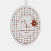 Stilvolle Mr. & Mrs. | Roter Schneeflocken Ornament Aus Glas (Vorderseite Rechts)