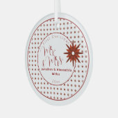 Stilvolle Mr. & Mrs. | Roter Schneeflocken Ornament Aus Glas (Vorderseite links)