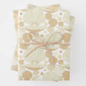 Stilvolle Muschel in Beige und Creme Geschenkpapier Set (Beispiel)