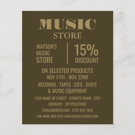 Stilvolle Musik-Store-Werbung Flyer (Vorne)