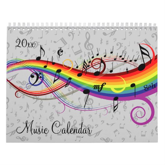 Stilvolle Musik und musikalische Notizen Kalender (Titelbild)