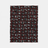 Stilvolle Musiknoten mit roten und weißen geometri Fleecedecke (Vorderseite)
