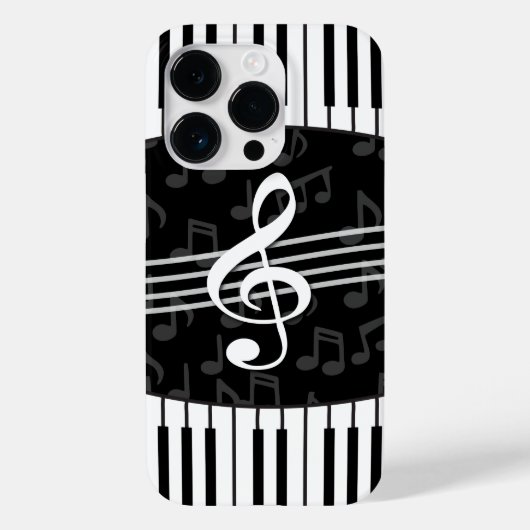 Stilvolle Musiknoten Treble Clef und Piano Keys Case-Mate iPhone Hülle (Rückseite)