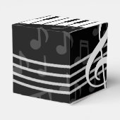 Stilvolle Musiknoten Treble Clef und Piano Keys Geschenkschachtel (Rückseite)