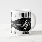 Stilvolle Musiknoten Treble Clef und Piano Keys Jumbo-Tasse (Vorderseite Rechts)