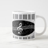 Stilvolle Musiknoten Treble Clef und Piano Keys Jumbo-Tasse (Rechts)
