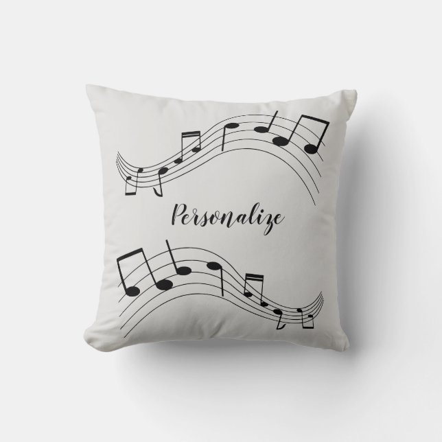 Stilvolle Musiknoten Trendy Cool Personalisiert Kissen (Vorderseite)