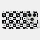 Stilvolle Musiknoten und Instrumente Schwarz-weiß Case-Mate iPhone Hülle (Rückseite (Horizontal))