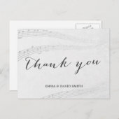 Stilvolle Musiknoten Vielen Dank Postkarte (Vorne/Hinten)
