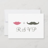 Stilvolle Mustache and Lips UAWG RSVP Karte (Rückseite)